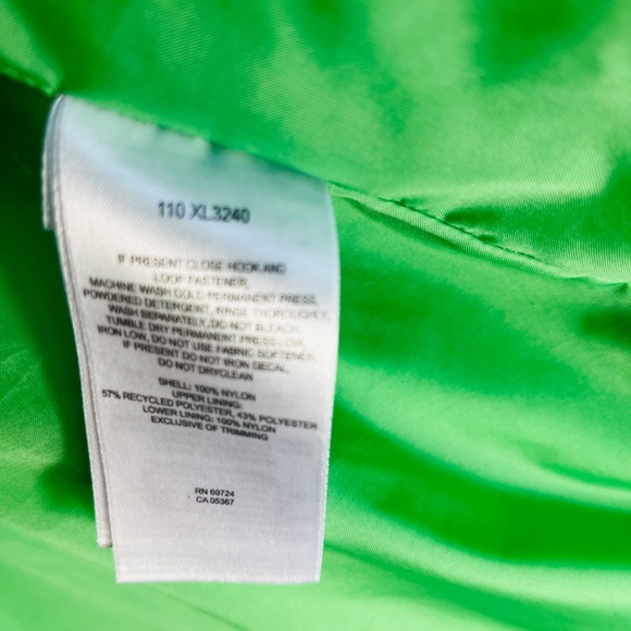 Columbia Plaid  Waterproof Rain Hoodie Jacket Med Light Green White Size L - Picture 14 of 16